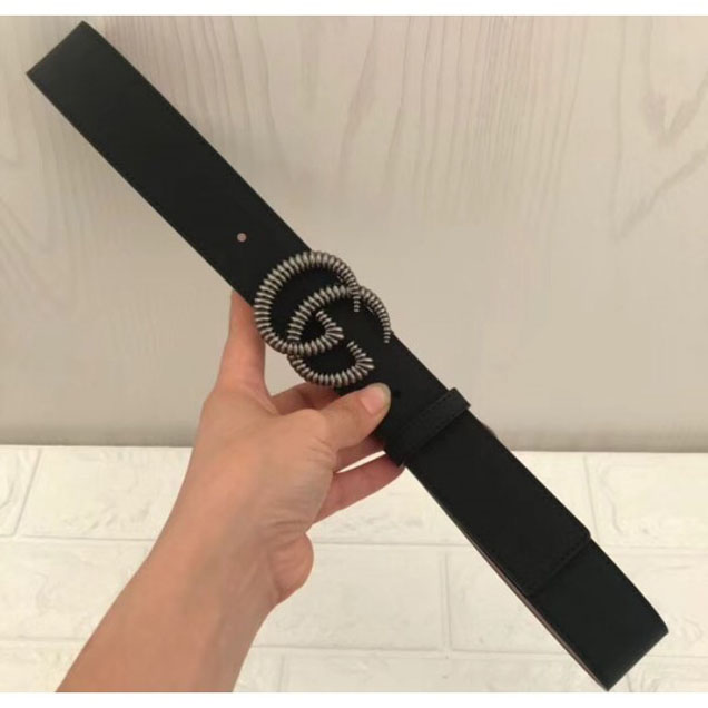 Gucci Width 4cm Leather Belt Black with Torchon Double G Buckle