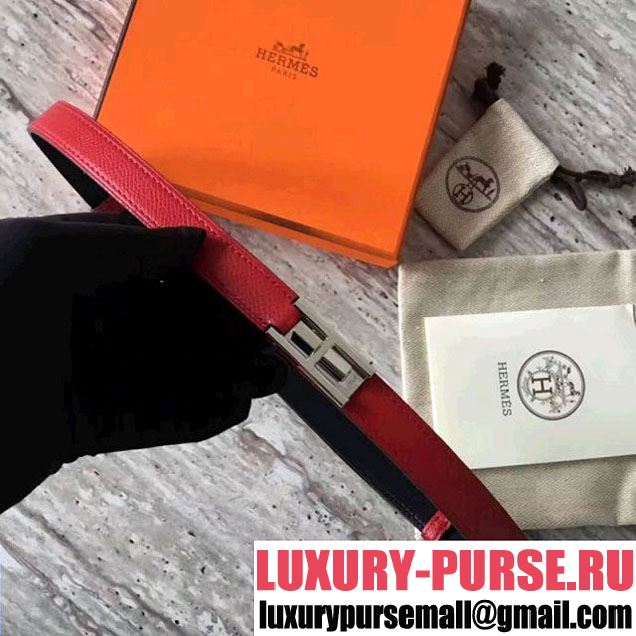 Hermes H Buckle Sliding Belt In Red Epsom Calfskin 2017 (Silver Metal) (SLP-7051920 )