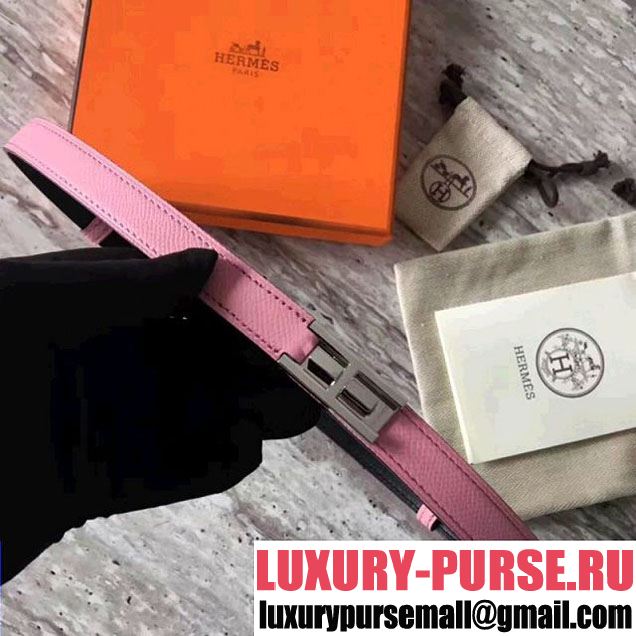 Hermes H Buckle Sliding Belt In Pink Epsom Calfskin 2017 (Silver Metal) (SLP-7051919 )