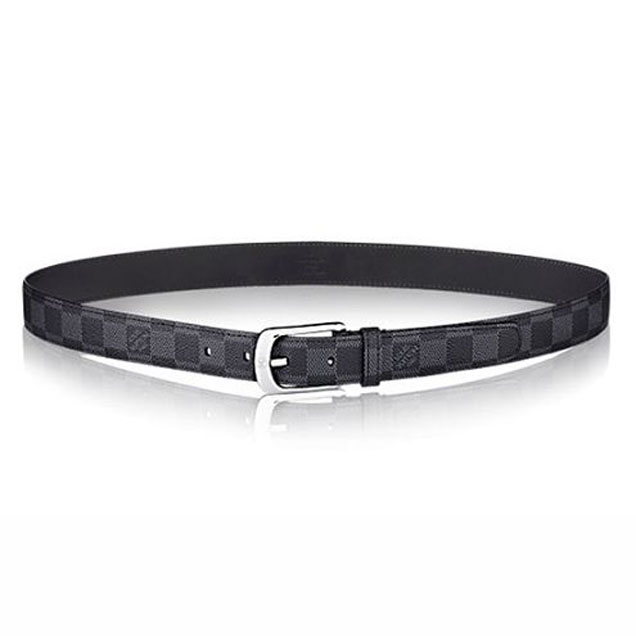 Louis Vuitton M6821S Ellipse 30MM Belt Damier Graphite Canvas