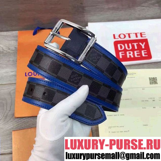 Louis Vuitton Width 4cm Belt Blue 2017 03 (99-7031333 )