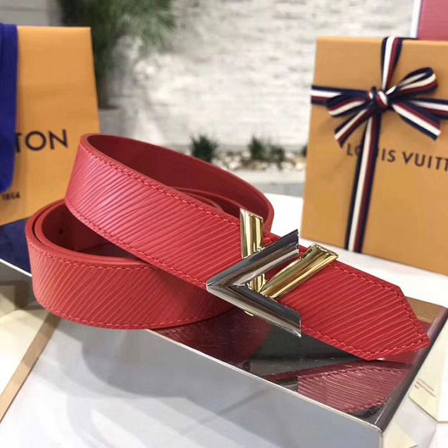 Louis Vuitton LV Twist 30MM Belt Epi Canvas Calfskin Spring Summer 2018 Collection M9945W Red