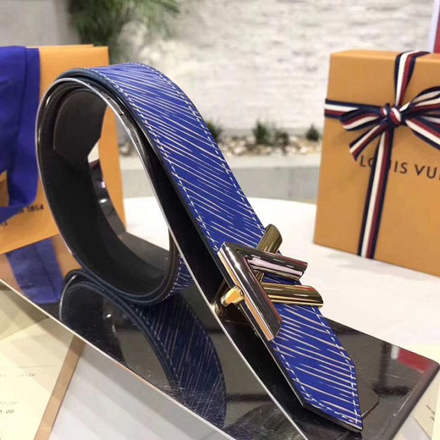 Louis Vuitton LV Twist 30MM Belt Epi Canvas Calfskin Spring Summer 2018 Collection M9945W Blue