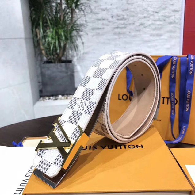 Louis Vuitton LV Initiales 40MM Belt Damier Azur Canvas Gold Hardware Spring Summer 2018 Collection M9609W Azur