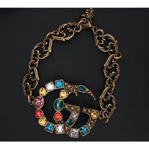 Gucci Double G With Multicolor Crystals Bracelet 530532 2018