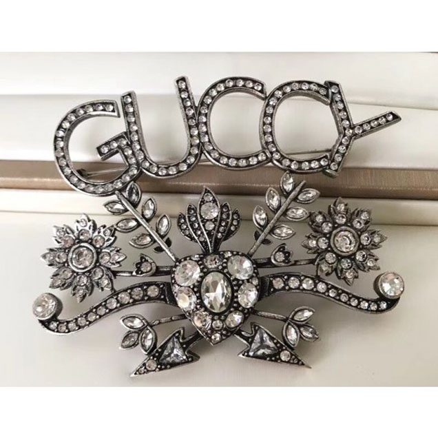 Gucci Guccy Crystal Brooch 523422 Large Size 2018