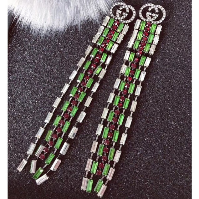 Gucci Crystal Web Drop Earrings 526920 2018