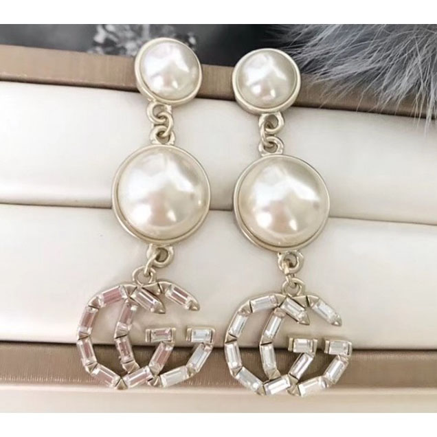 Gucci Double G and Pearls Earrings 2018