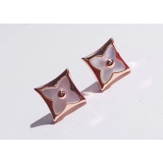 Louis Vuitton Color Blossom Star Earrings Pink Gold