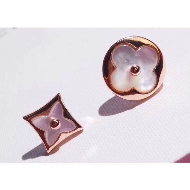 Louis Vuitton Color Blossom Star and Sun Earrings Pink Gold