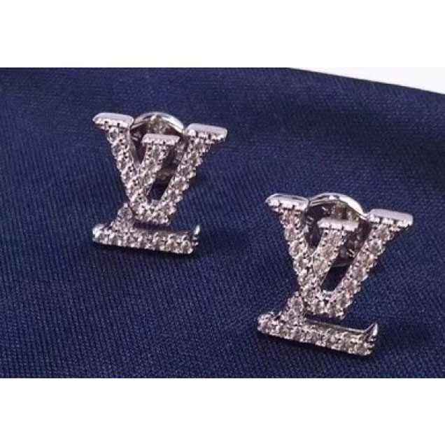 Louis Vuitton Logo Crystal Earrings