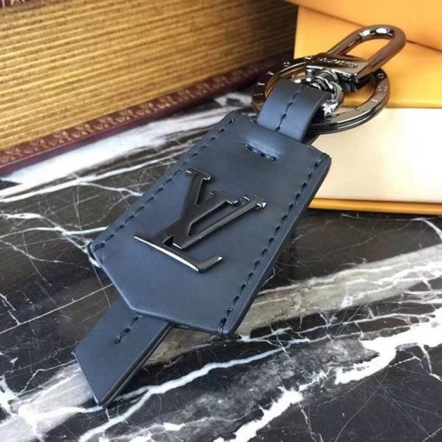 Louis Vuitton LV Cloches-cles Bag Charm and Key Hodler Black Leather 2018(Ruthenium Metal) Collection