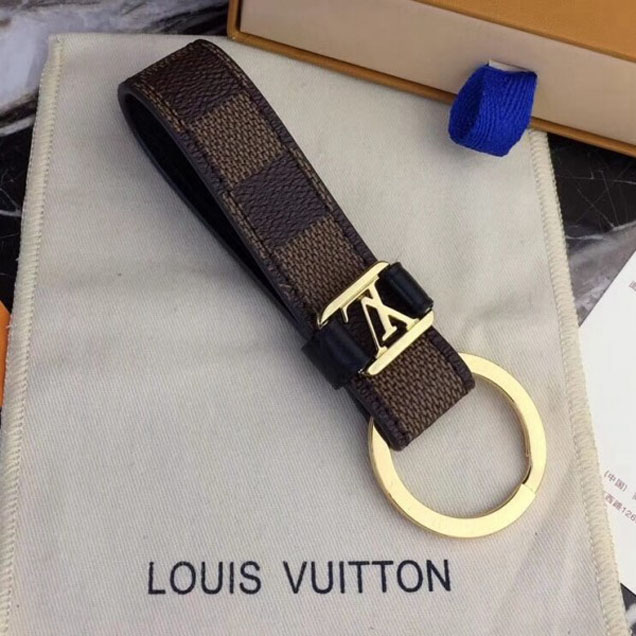 Louis Vuitton LV Dragonne Damier Ebene Canvas Key Holder For Men 2018(GH) Collection