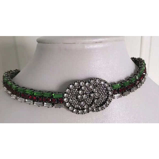 Gucci Crystal Interlocking G Web Choker Necklace 527312 2018