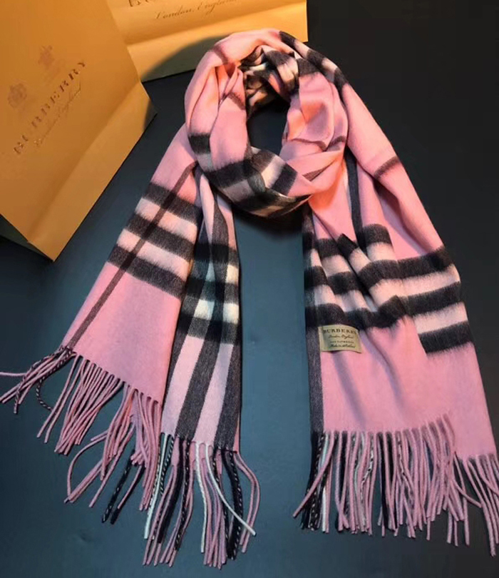 Burberry Classic Check Cashmere Scarf Pink