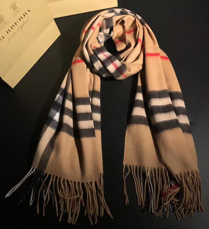 Burberry Classic Check Cashmere Scarf Camel