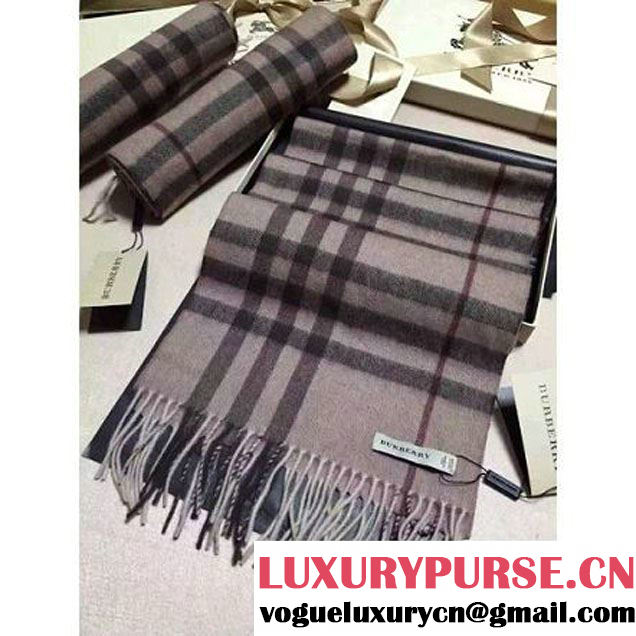 Burberry The Classic Cashmere Scarf In Grey Check (GD-102121 )