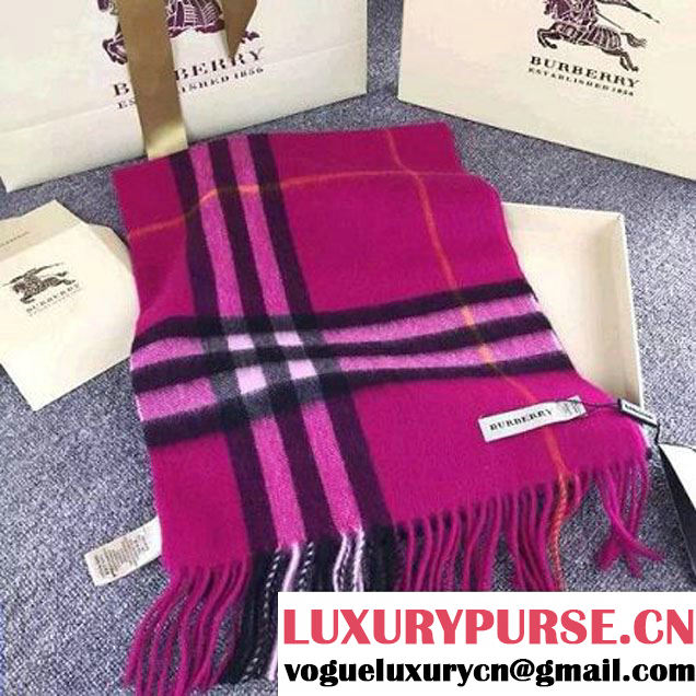 Burberry The Classic Cashmere Scarf In Rosy Check (GD-102125 )