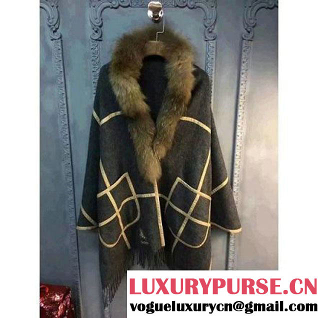 Burberry Wool Cashmere Poncho with Fur F/W 2016 (X-6111116 )