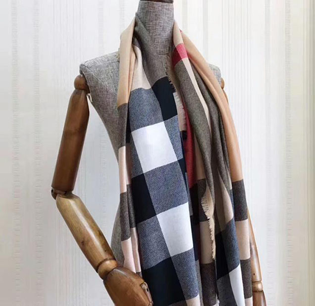 Burberry Check Cashmere Scarf Camel