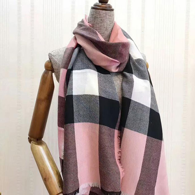 Burberry Check Cashmere Scarf Ash Rose