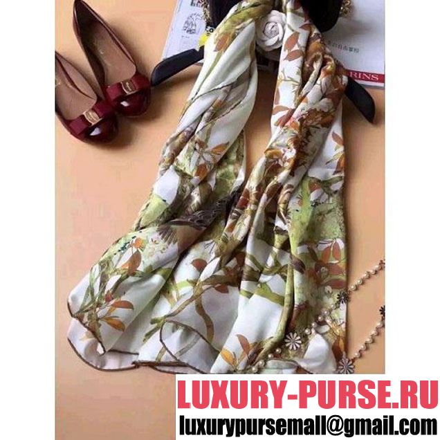 Gucci Silk Twill Tree of Life Print Scarf White锛?锛?016 (A0-6033034 )