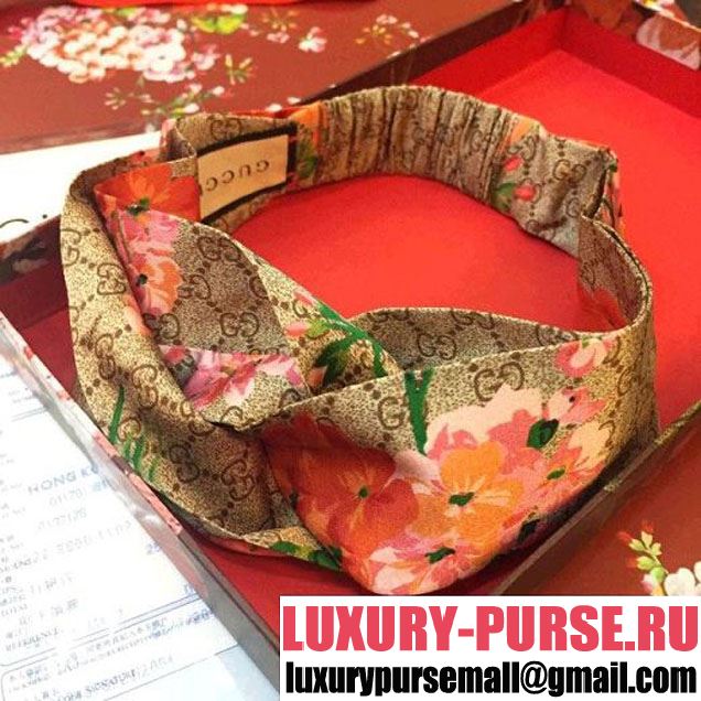 Gucci Flower Print Tian Silk Headband 2016 (1a066-6042839 )