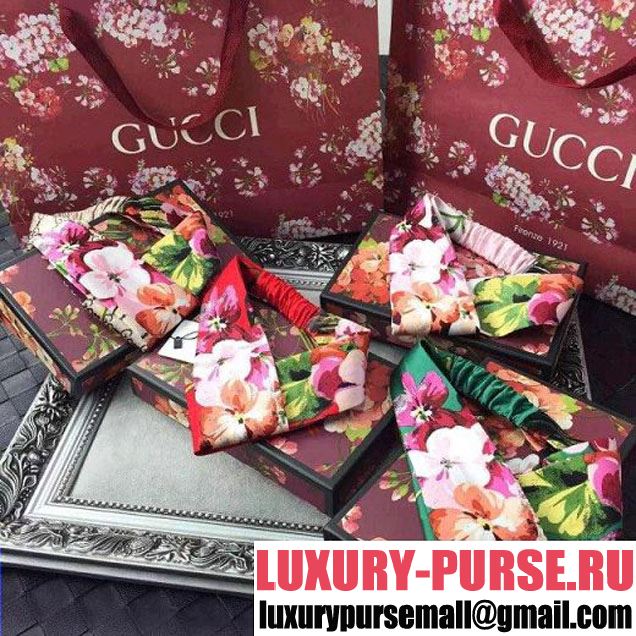 Gucci Flower Print and GG Silk Headband 2016 (1a066-6042933 )