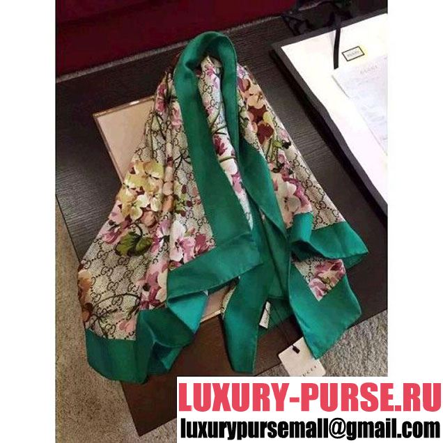 Gucci Silk Twill Flower Print Scarf (30) 2016 (6050733 )