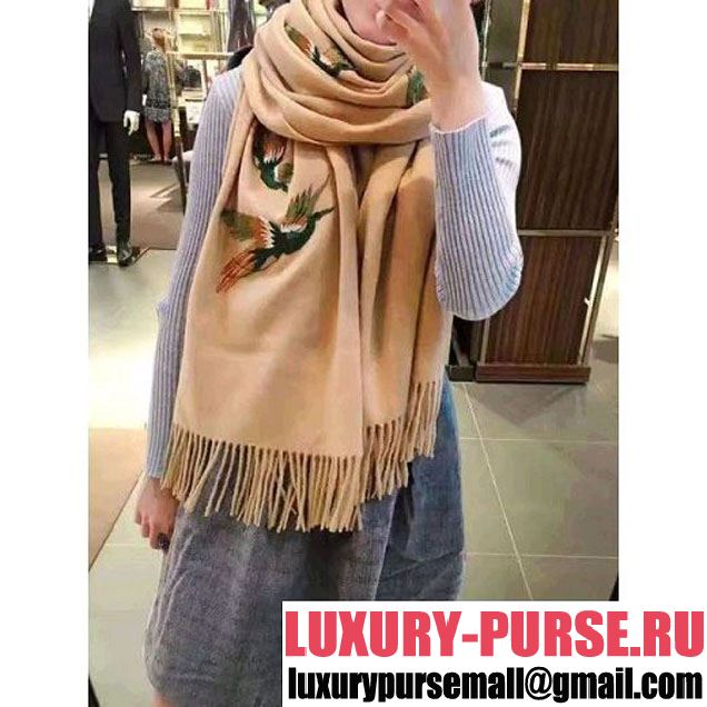 Gucci Cashmere Shawl in Birds Beige F/W 2016 (X-6111126 )