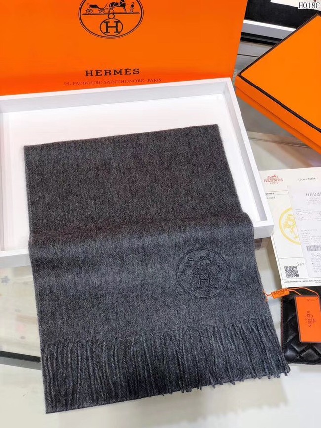 Hermes Cashmere scarf H2599 dark grey - $149.00