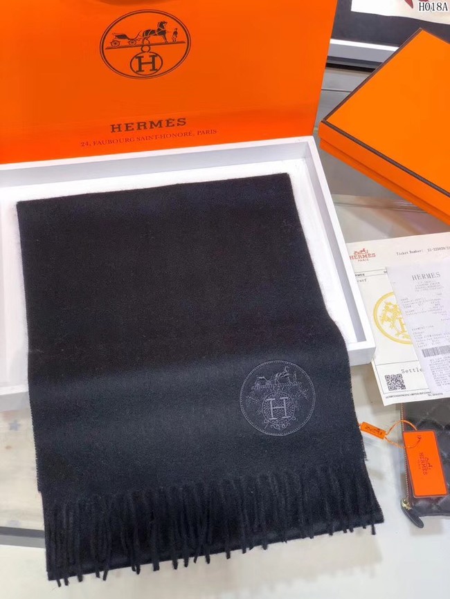 Hermes Cashmere scarf H2599 black - $49.00