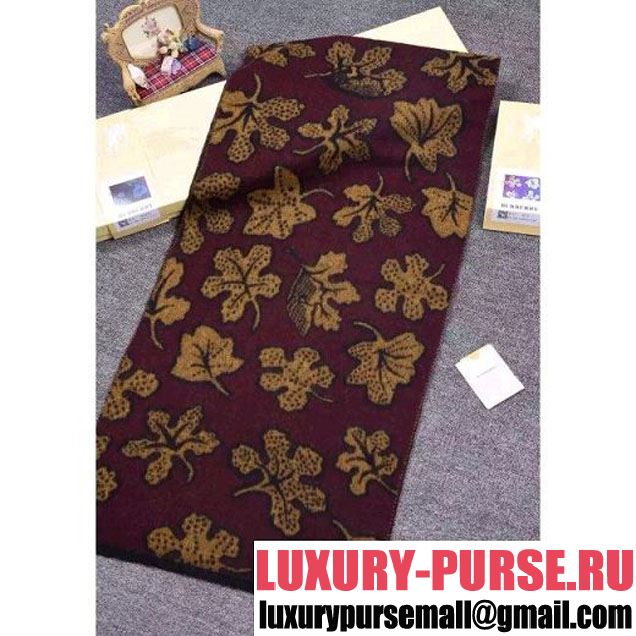 Hermes Cashmere and Wool Scarf For Men Burgundy/Brown 2015 (A0-113035 )