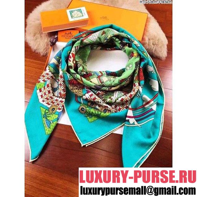 Hermes H002941S Cashmere Twill Scarf Green 2015 (1b44-113039 )