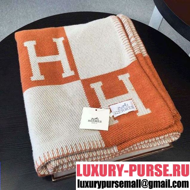 Hermes Wool Blanket Orange 2017 (SJ-7010746 )