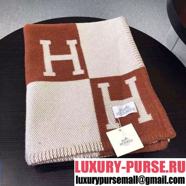 Hermes Wool Blanket Brown 2017 (SJ-7010748 )