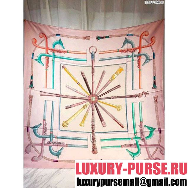 Hermes Silk Cane Print Scarf Pink (SS-7121332 )