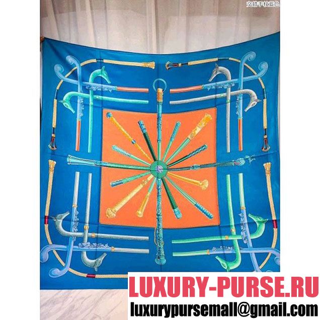 Hermes Silk Cane Print Scarf Blue (SS-7121331 )