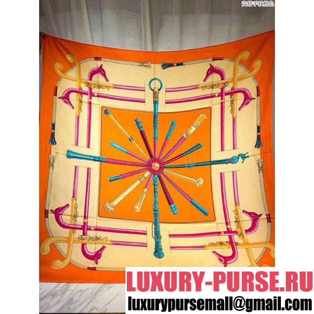 Hermes Silk Cane Print Scarf Orange (SS-7121330 )