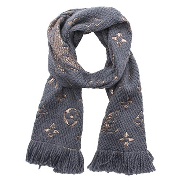 Louis Vuitton Logomania Shine Scarf M71166 Charcoal Grey