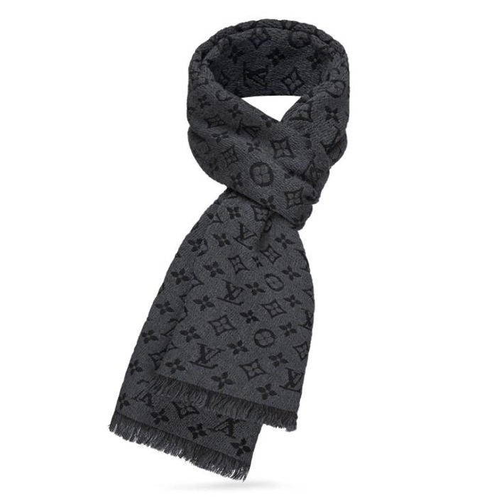 Louis Vuitton Monogram Classic Scarf M78526 Charcoal Grey