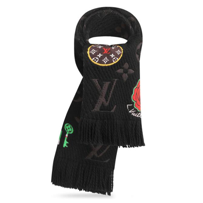 Louis Vuitton LV Stories Logomania Scarf M71060 Black