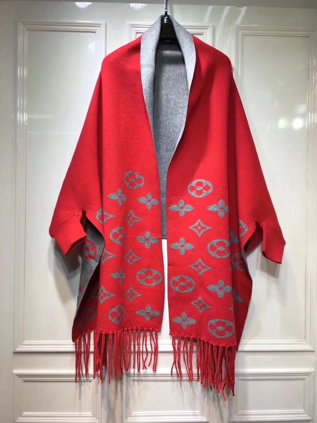 Louis vuitton lambswool & cashmere Shawl 71150 red - $169.00