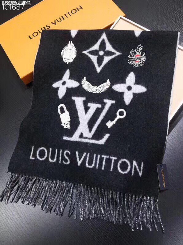 Louis vuitton Cashmere scarf LVS7760E black - $139.00