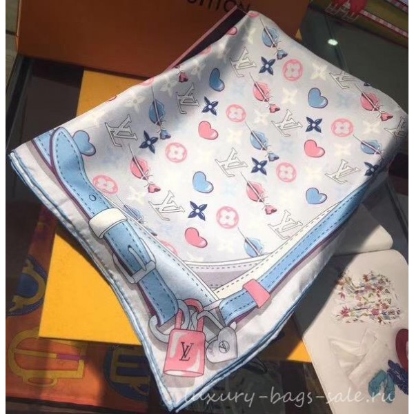 Louis Vuitton A La Folie Square Scarf 90x90cm M71460 Blue 2019