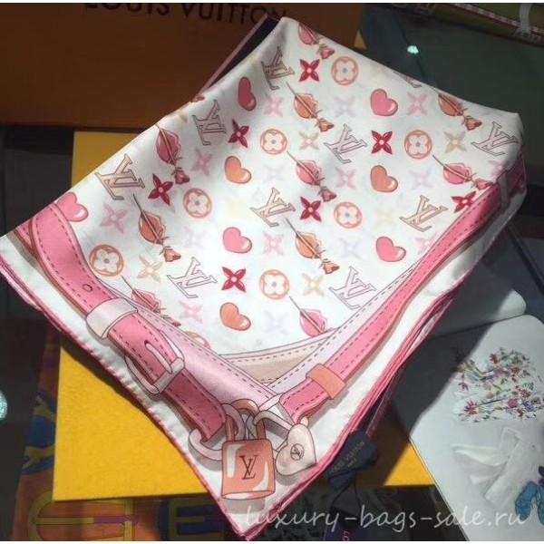 Louis Vuitton A La Folie Square Scarf 90x90cm M71460 Pink 2019