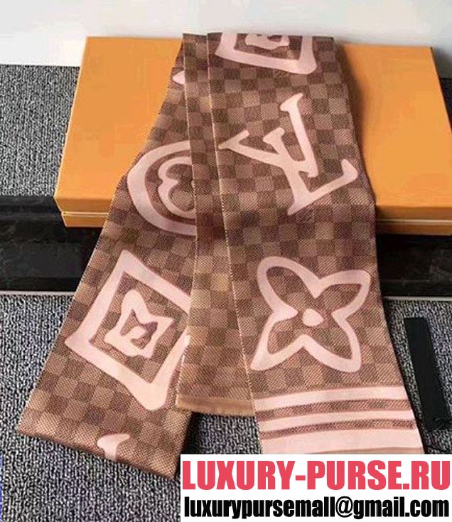 Louis Vuitton Damier Ebene Monogram Print Scarf 2017