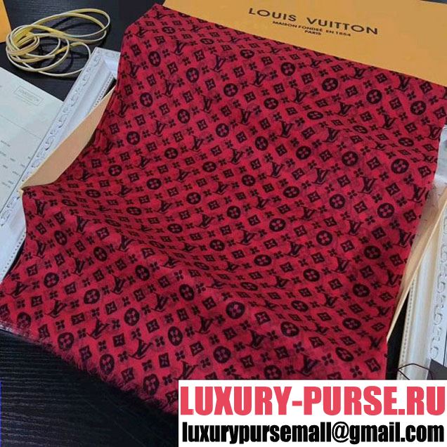 Louis Vuitton Monogram Cashmere Scarf Red 2017 (SS-7120930 )