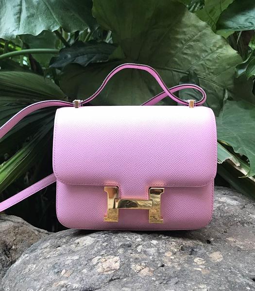 Hermes Constance 18cm Mini Bag Purple Imported Epsom Leather Golden Metal