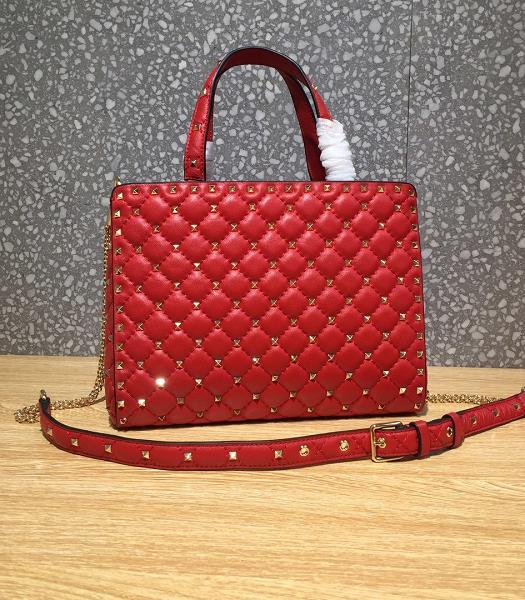 Valentino Garavani Rockstud Spike Red Original Lambskin Leather Bag